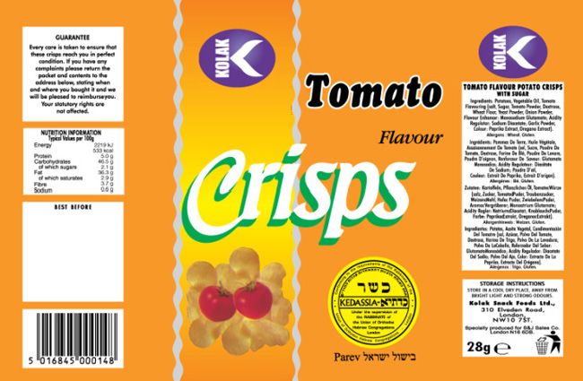 Kolak 6 Pack Tomato Crisps